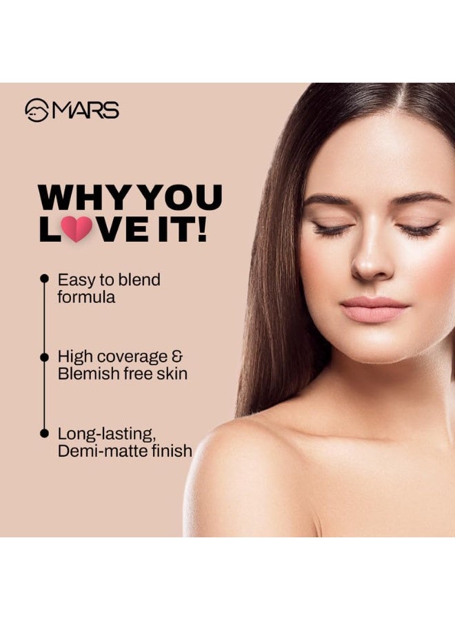 MARS SPF50 PA++++ High Coverage Foundation | IN-VIVO Tested with 5 Star UVA+UVB Protection Boots Rating | Blemish Free & Blendable Makeup | For All Skin Type (40ml) (SHADE-6.5) - Image 4